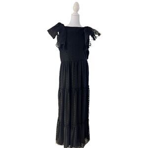 Tuckernuck Women's Black Onyx Tulle Giselle Gown Maxi Dress Size Large NWT